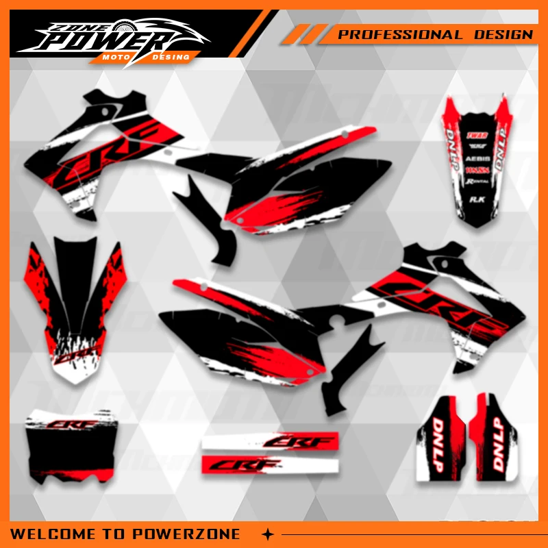 Powerzone For Honda CRF 450R CRF450R 2013-2016 CRF 250R CRF250R 2014-2017 Motorcycle Graphics Decals Stickers