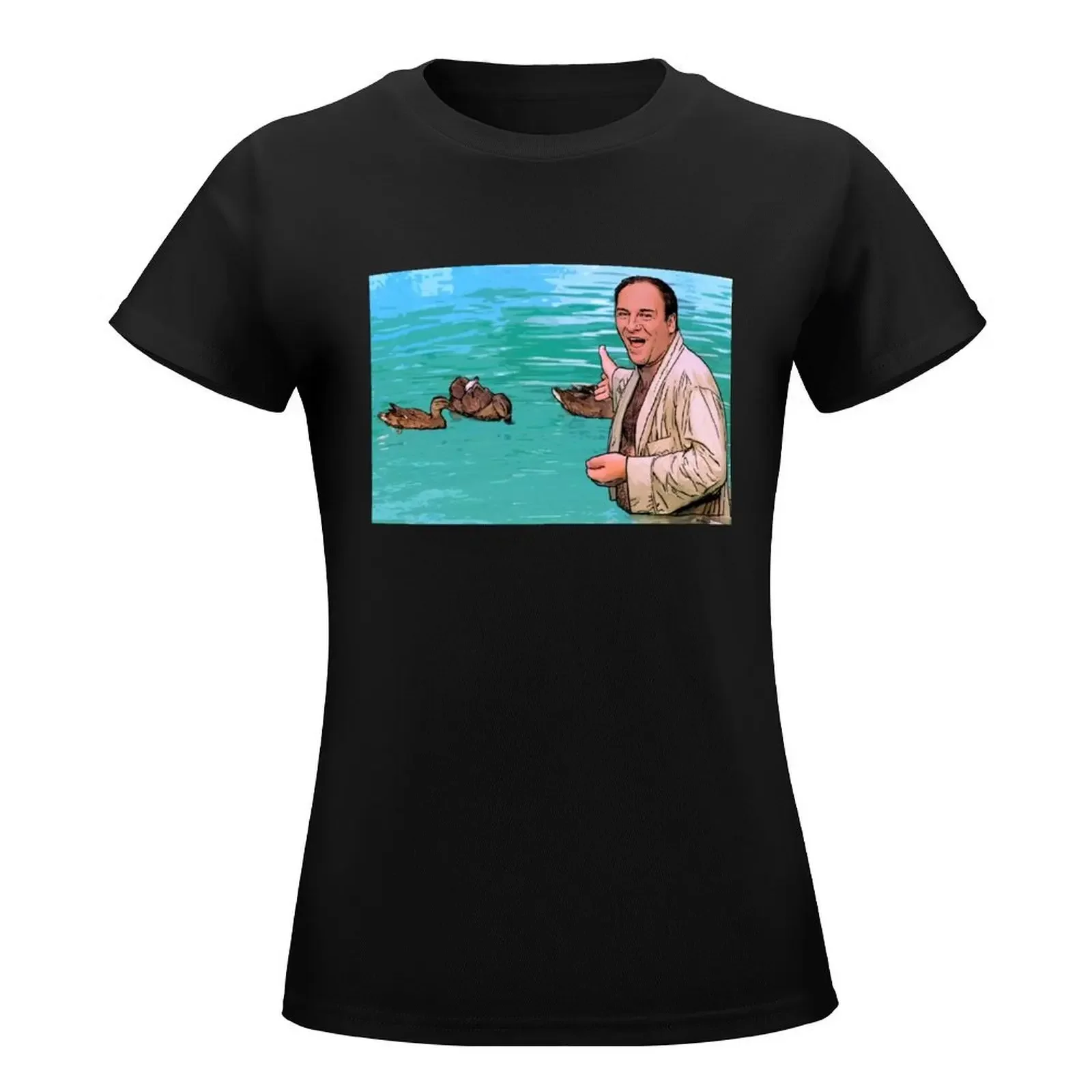 Tony Soprano and His Ducks T-Shirt oversized graphics summer clothes tight shirts for Women