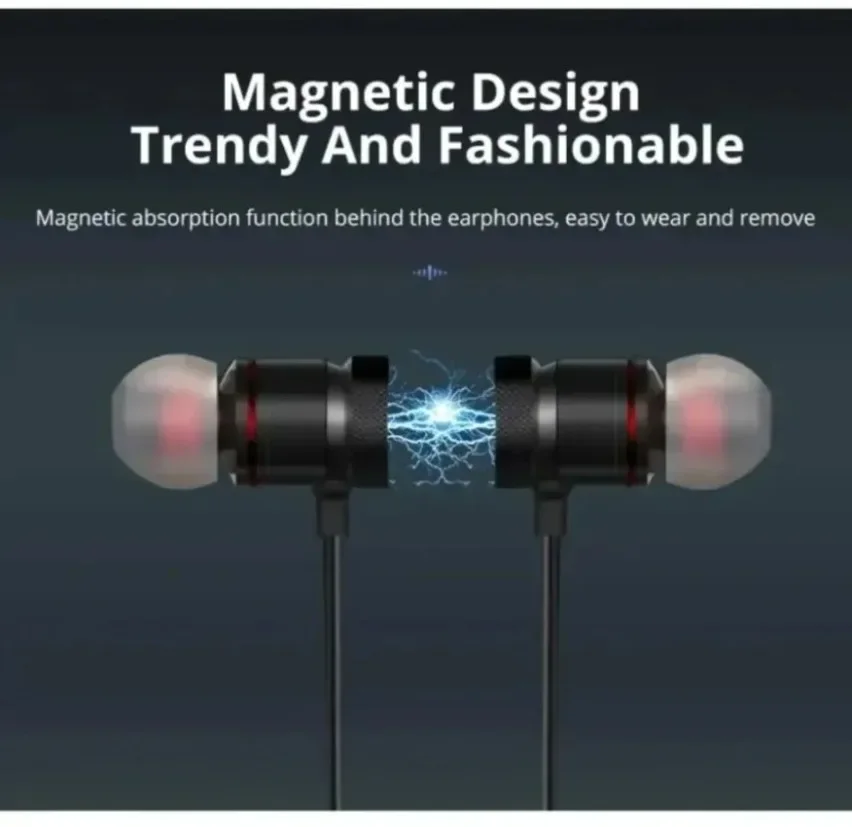 Neckband Bluetooth Earphones In Ear Magnetic 4.2 Stereo Sound Comfortable Fit Earbuds for Running Gym Workout Daily Use