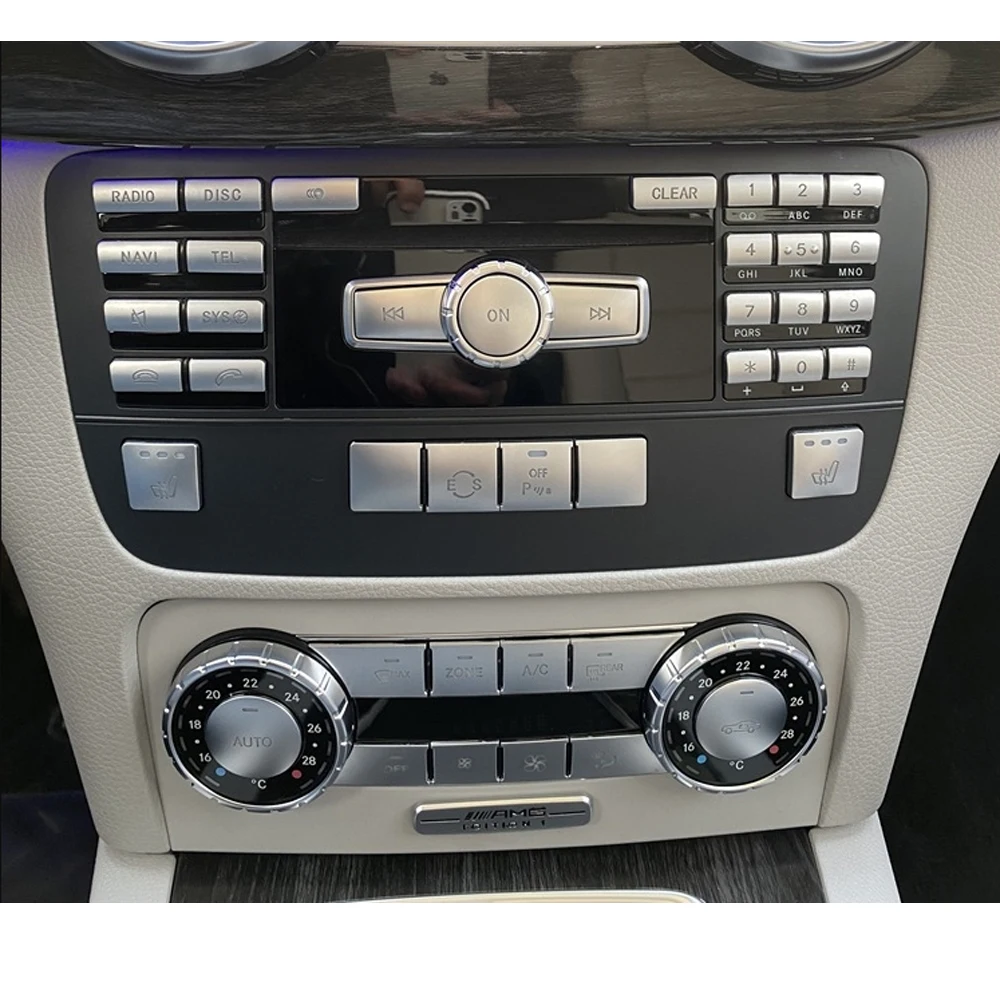 Car Center Console Air Condition AC ZONE Switch Button Cover Trim Stickers For Mercedes Benz W204 C218 X166 X164 X204 W166 W64 4