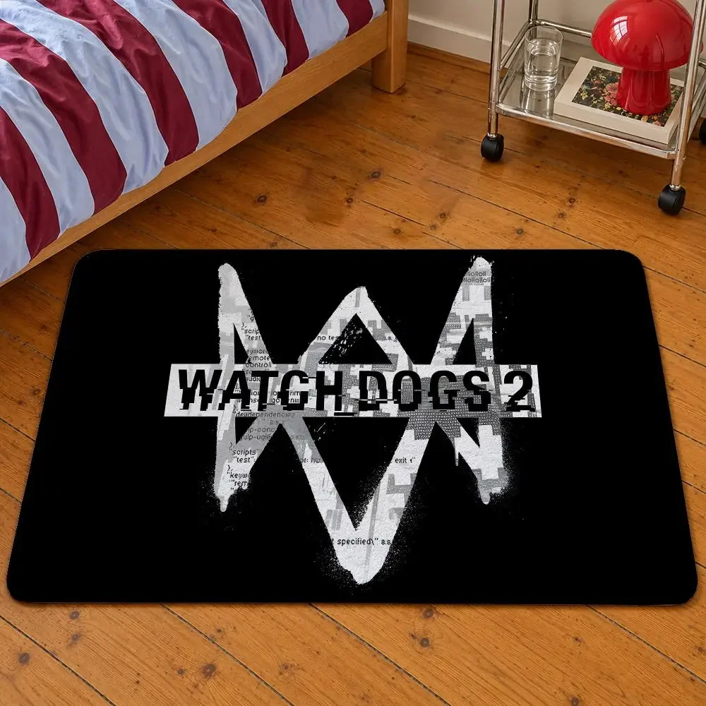 2 DedSec Floor Game Watch Mat Soft Flannel Wrench Entrance Dogs Doormat Non-Slip Washable Rug Bedroom Marcus Kitchen Home Decor