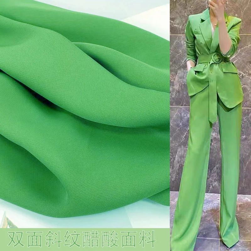 Imported Double-Sided Twill Real Acetate Fabric Vertical Smooth Heavy Satin Dress Cheongsam Small Suit Pants Evening