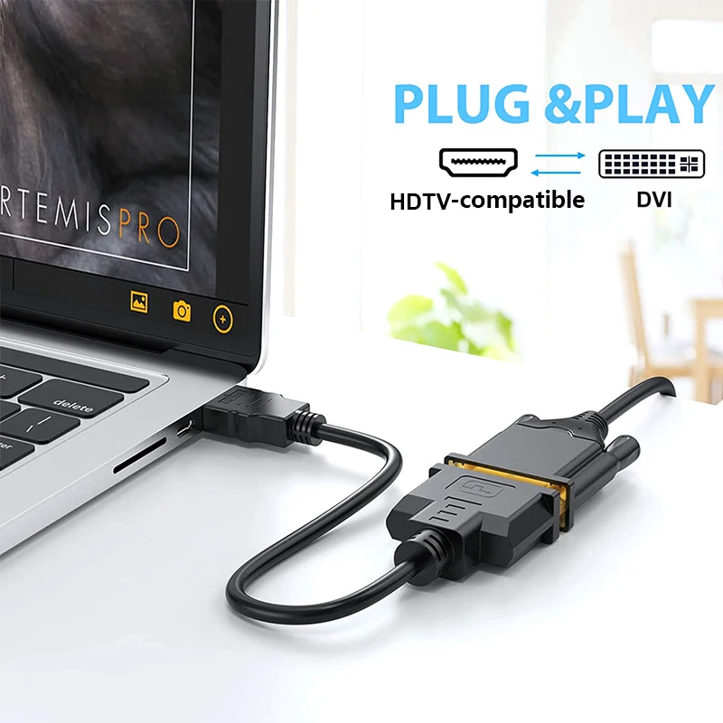 4K Bi-Direction HDMI-compatible Male To DVI-D DVI 24+5 Female Video Converter Adapter Cable For HDTV Projector Computer Monitor