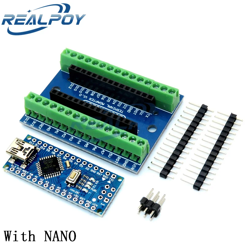 NANO V3.0 3.0 Controller Terminal Adapter Erweiterungsplatine Einfache Erweiterungsplatte für Arduino AVR ATMEGA328P