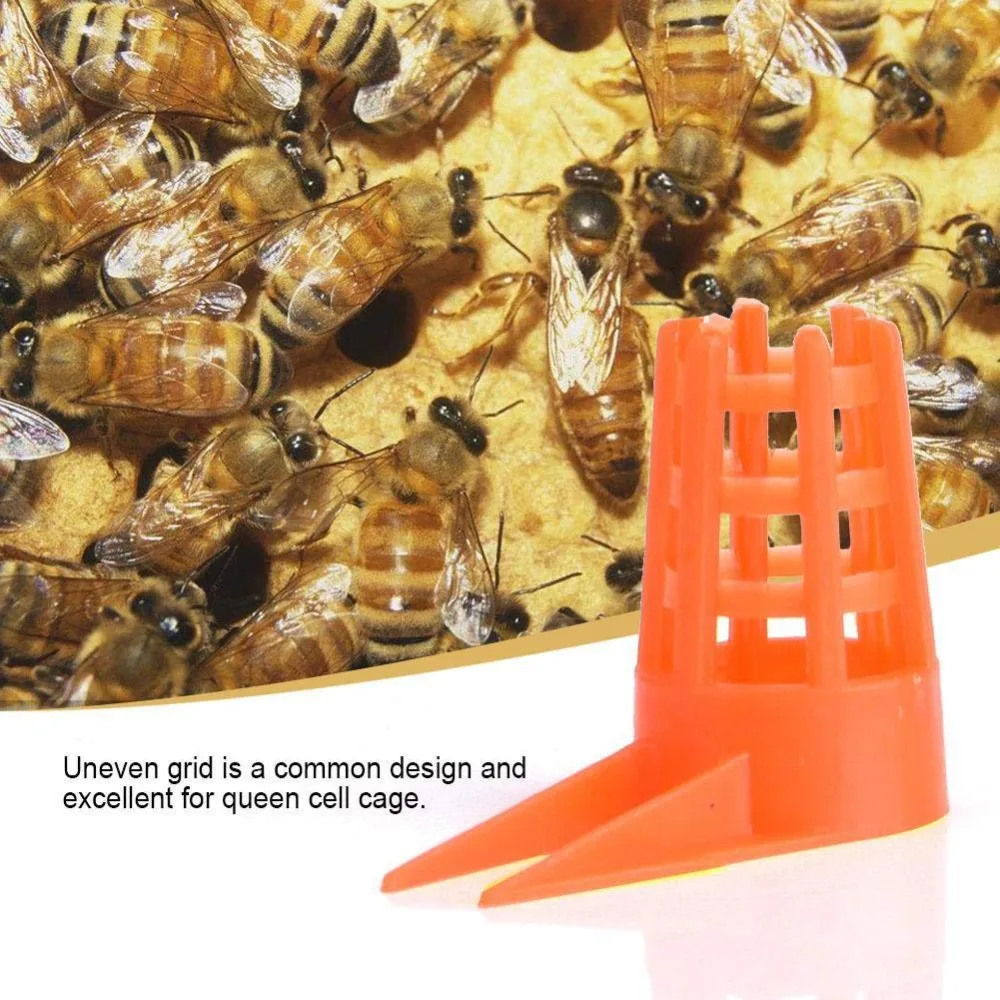 20pcs Safe Professional Beekeeping Cage Covers Protective Forked Thorny Bee Queen Caps Plastic Anti-bite Beekeeping Tools