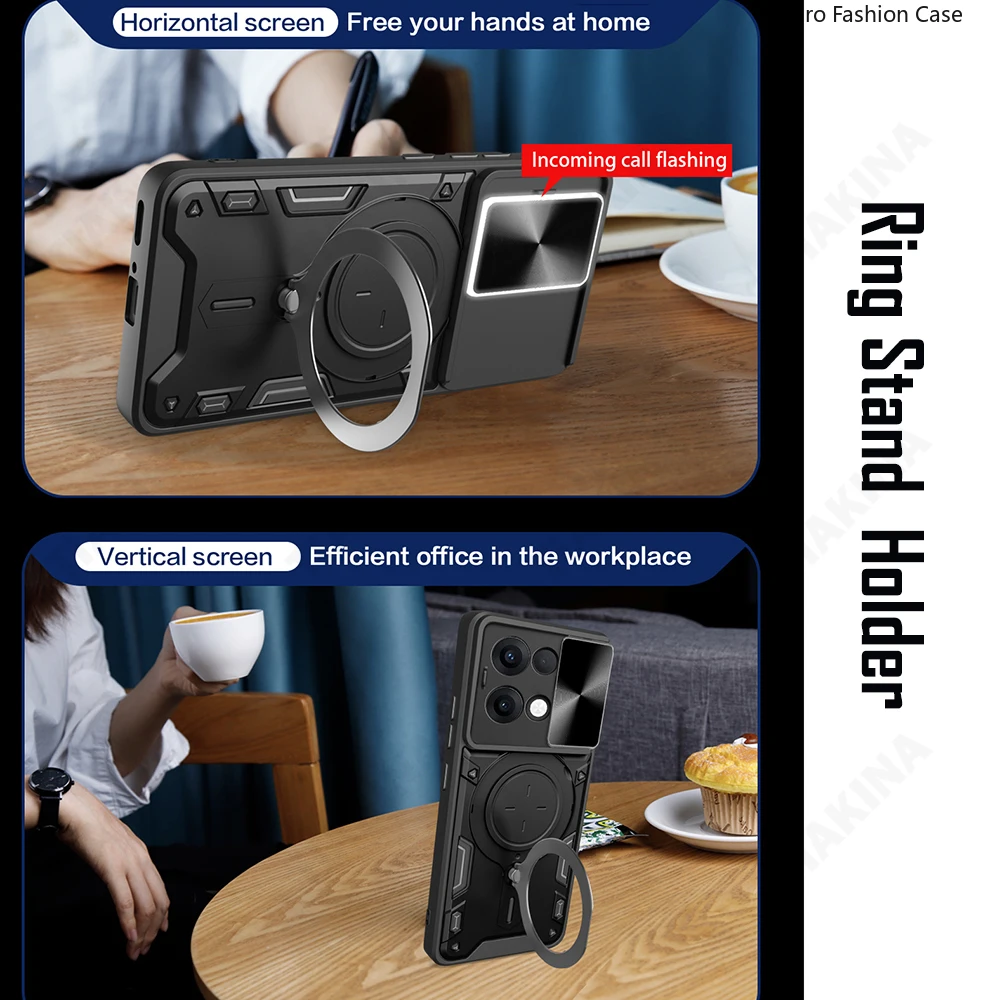 كاميرا بعدسة منزلق حماية درع Funda لهاتف OPPO F31 5G A6 Pro 4G حافظة عالمية لهاتف OPPO A6 5G حافظة صينية غطاء حامل حلقي مغناطيسي