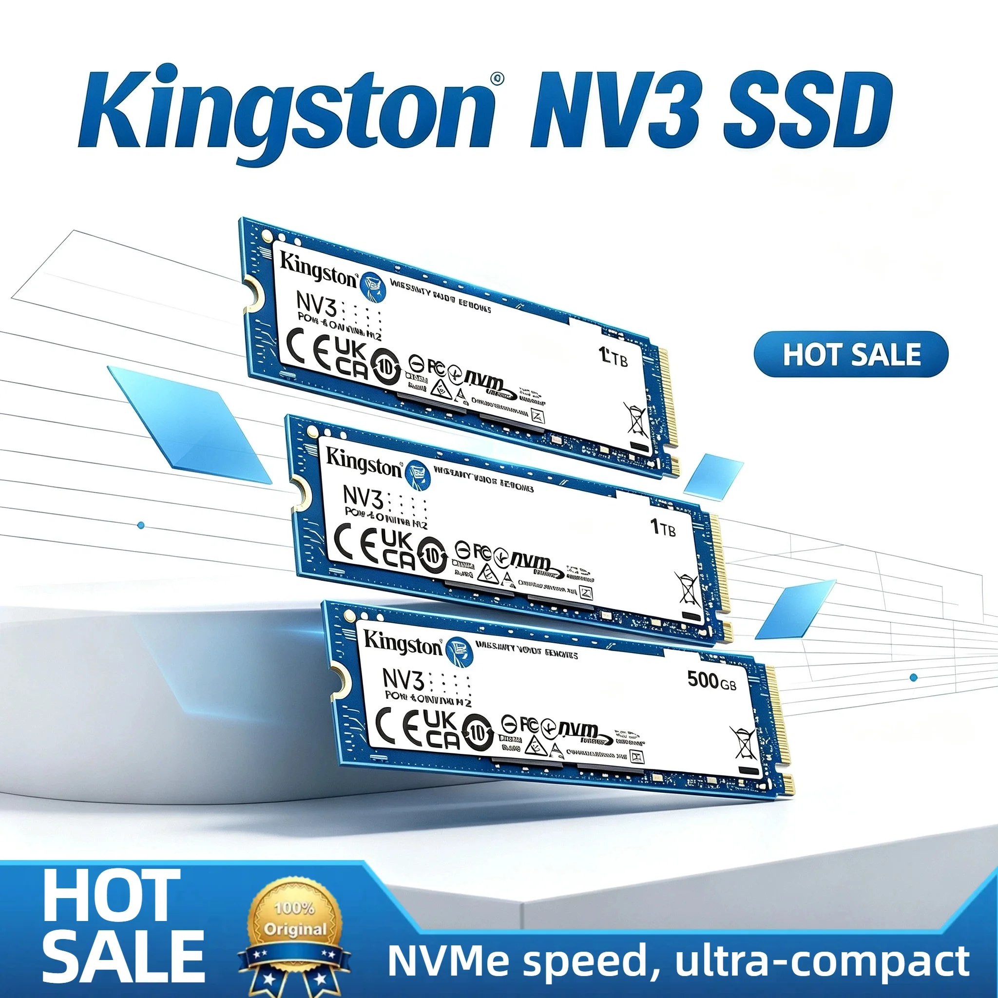 Kingston NV3 M.2 2280 PCIe 4.0 NVMe SSD 1TB 2TB 500GB 6000MB/s Original Internal Solid State Drive Hard Disk