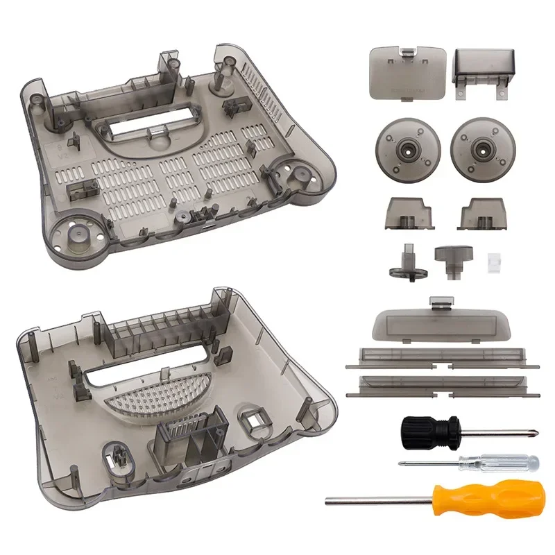 Vervangende plastic omhulsel, doorschijnende behuizing voor N64 Nintendo 64, vervangende behuizing, transparante dozen