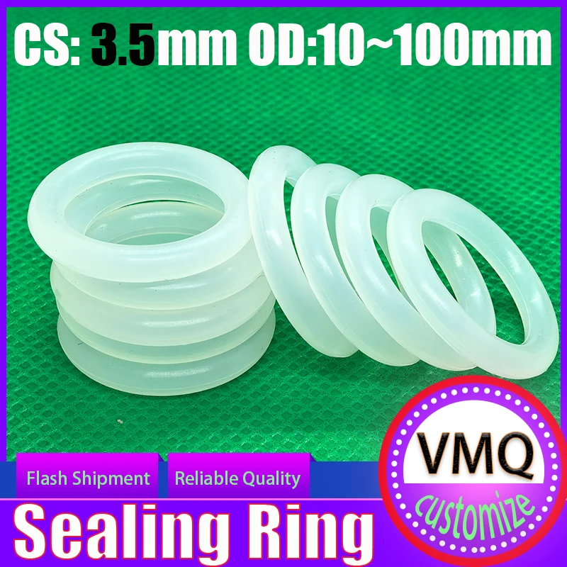 

VMQ CS3,5 мм белое силиконовое уплотнительное кольцо OD10-100 мм пищевой силикон изоляционная форма уплотнительное кольцо силиконовое кольцо