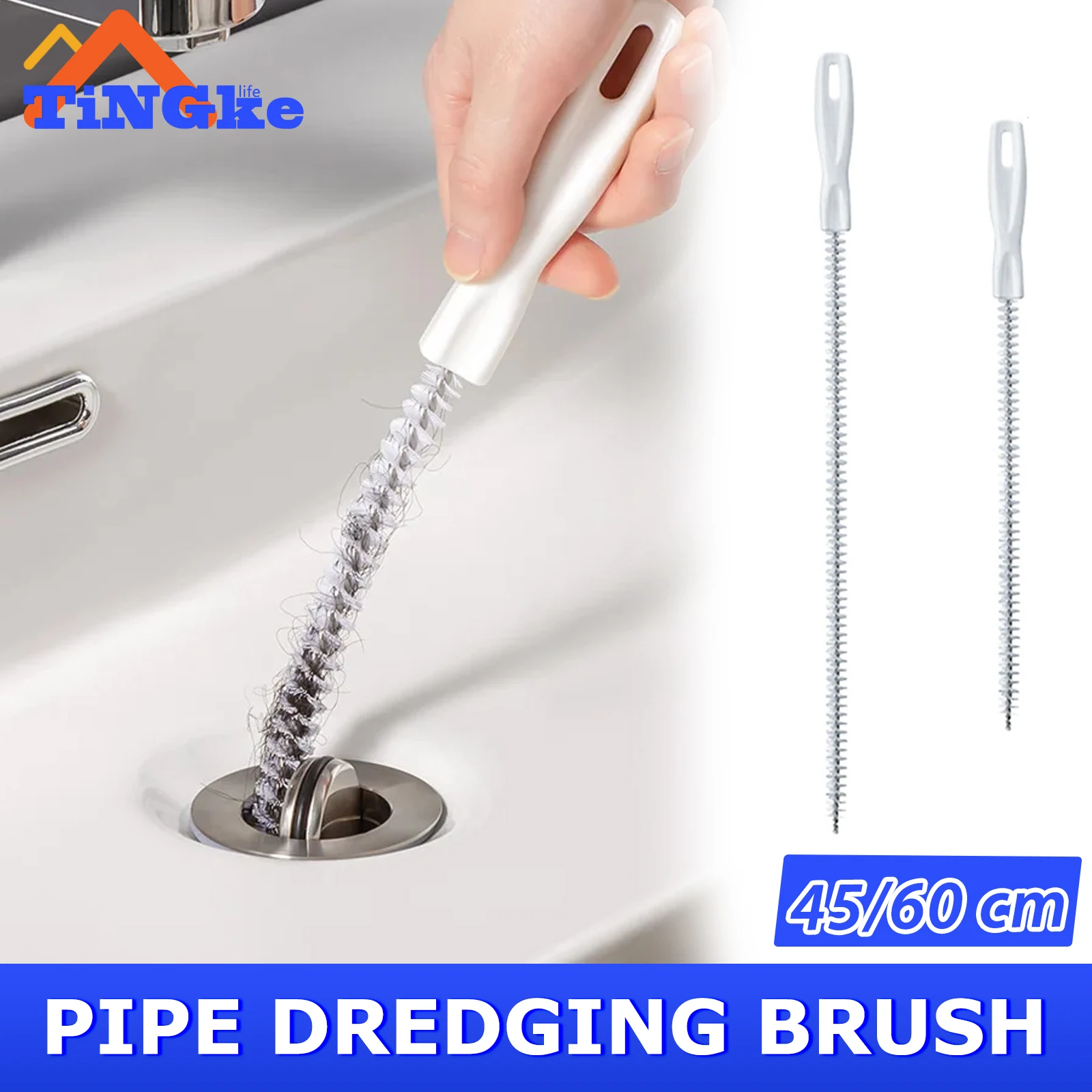 

Pipe Dredging Brush Hand Tool Bathroom Hair Sewer Sink Cleaning Brush Clean Pipes Crafts Kitchen Clog Plug Remover Tool