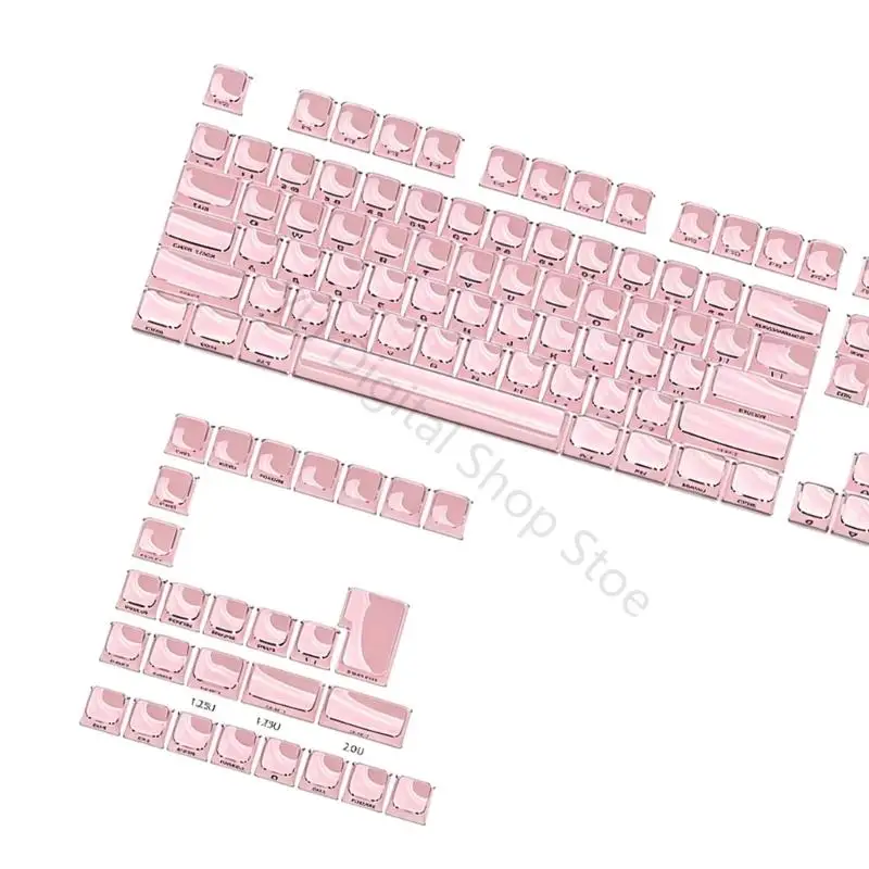 96BA Jelly MDA-Tastenkappen-Set mit 132 Tasten und seitlicher Bedruckung für den Austausch mechanischer Tastaturen und die – Detail 7