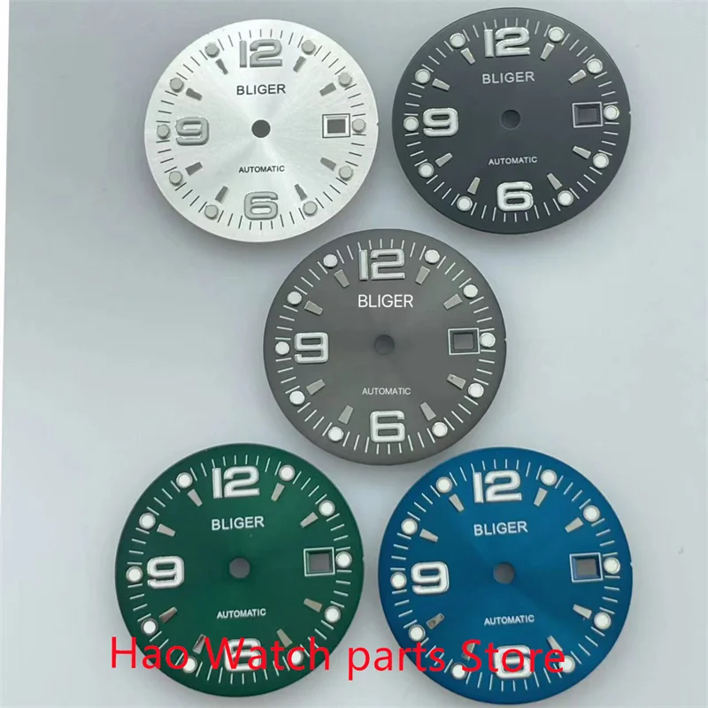 

Циферблат для часов BLIGER 31,5 мм, стерильный, синий, черный, серебристый, подходит для ETA 2836/2824 DG2813/3804 Miyota 8215 821A 8205, автоматический механизм