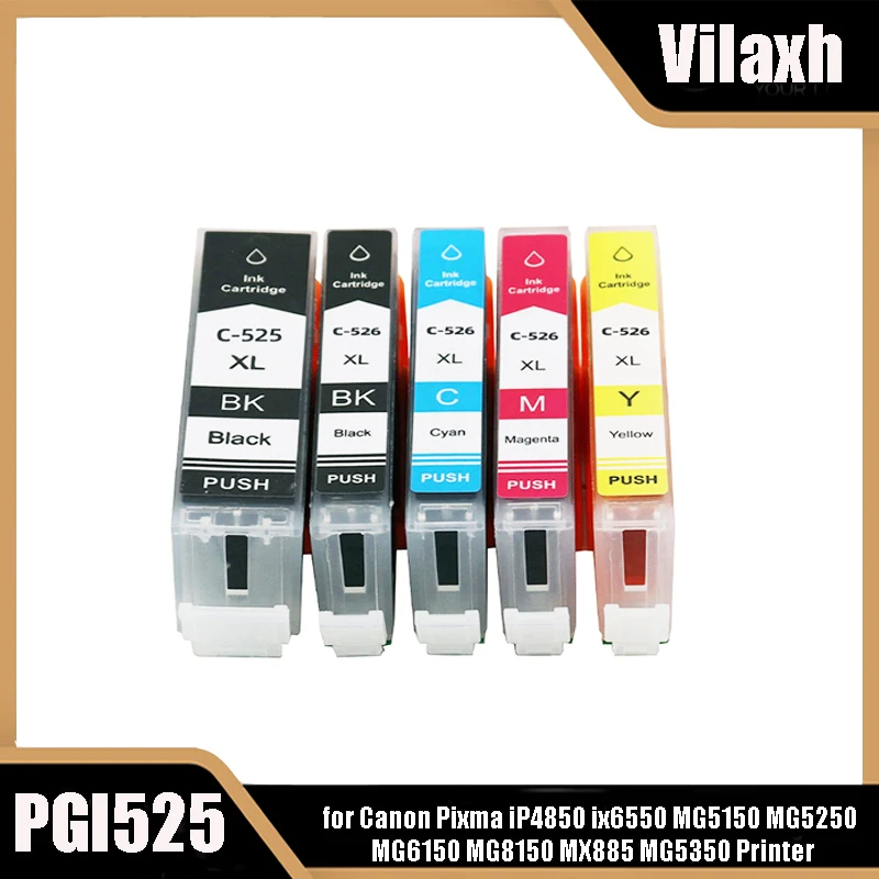 PGI525 CLI526 PGI 525 CLI 526 Ink Cartridges for Canon Pixma iP4850 ix6550 MG5150 MG5250 MG6150 MG8150 MX885 MG5350 Printer