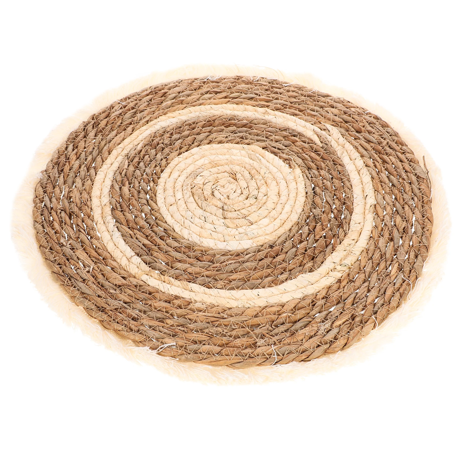 

Rustic Handwoven Cattail Grass Placemats Heat Resistant Natural Farmhouse Coffee Table Coasters Round Woven Drink Mug Cup