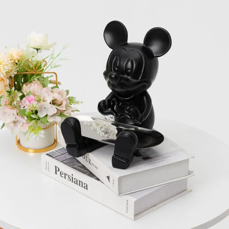 Disney Mickey Mouse Resin Statue Creative Cartoon Storage Tray Resin Model Ornaments Living Room Home coffee bar Decoration