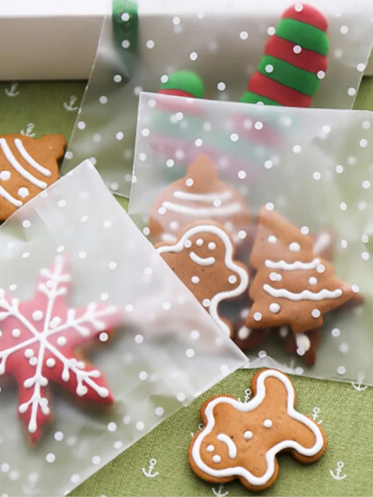 100/200/500 Stuks Transparante Polka Dot Snoep Cookie Verpakking Zakken Met Diy Zelfklevende Pouch Bruiloft verjaardagsfeestje Zakken - afbeelding 2