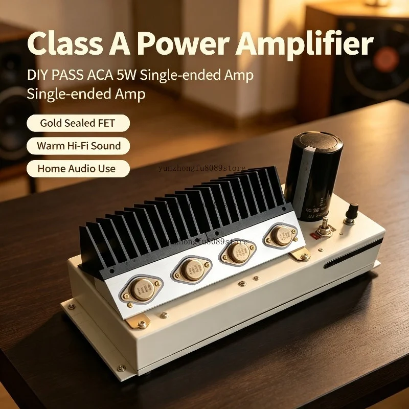 DIY Handmade PASS ACA 5W DC Class A Single-ended Power Amplifier Gold Sealed FET Warm Sound Hi-Fi Amp For Home Music Playback