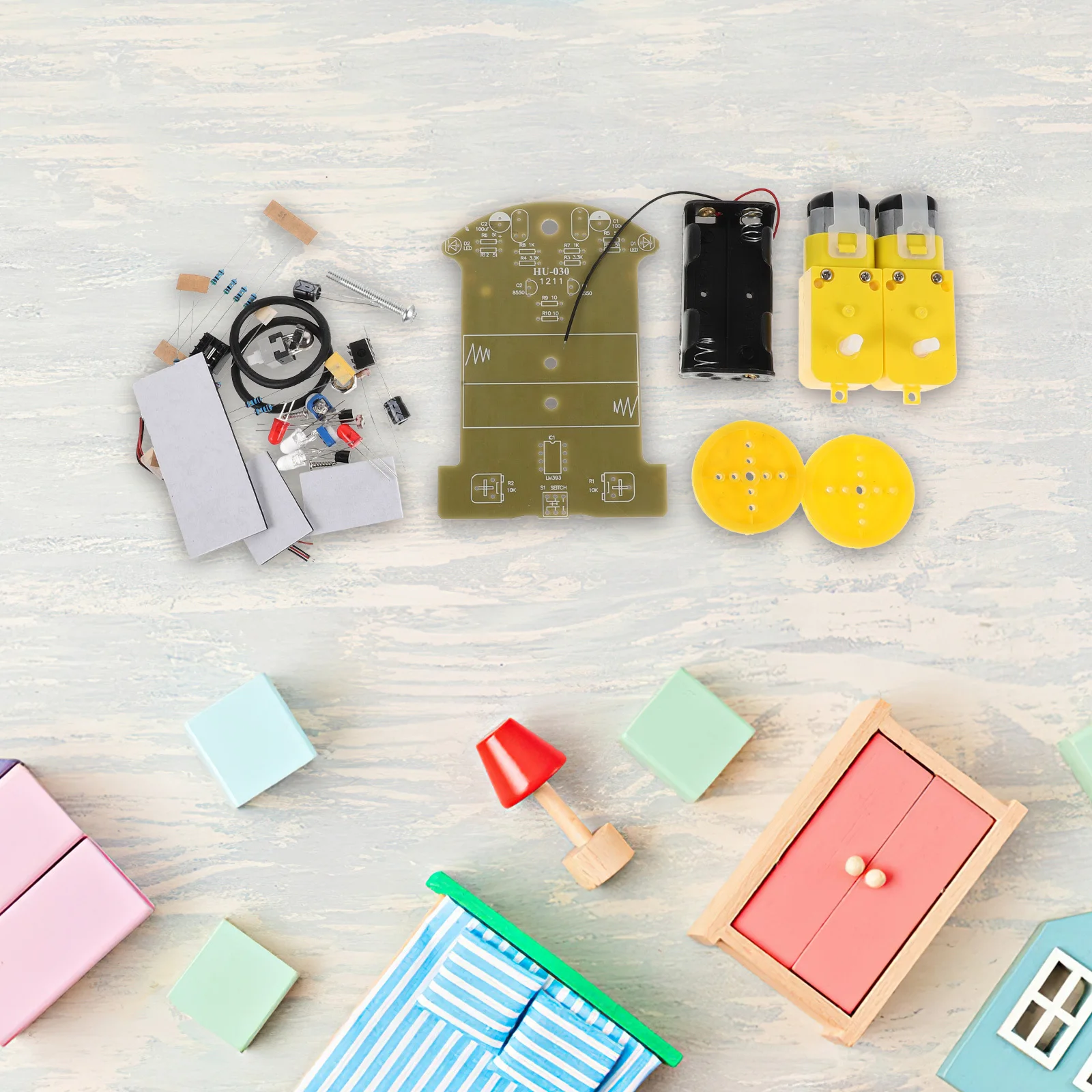 1 Set Diy Tracking Car Kit 1:120 Line Following Robot Soldering Project For Stem Education Beginners Smart Electric Car Set