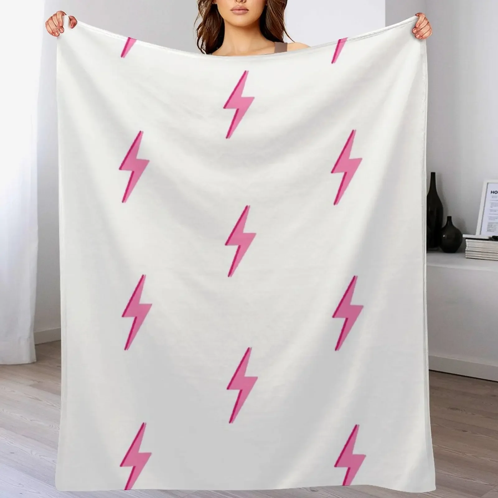 

Pink Lightning Bolt Throw Blanket for babies christmas gifts Luxury Brand Hairys Blankets