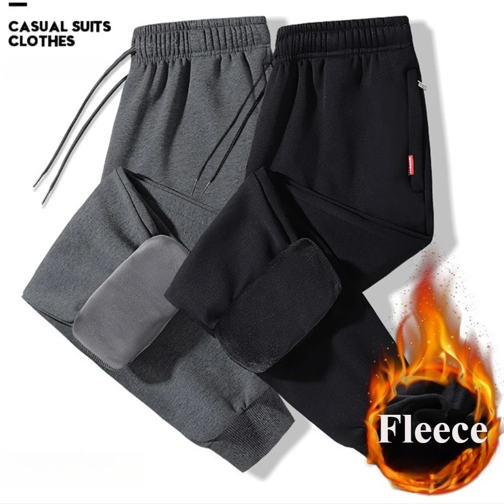 Winter Running Pant Thicken Sweatpants Fleece Sweatpants Men Joggers Cotton Warm Pants Male Waterproof Thermal Trousers