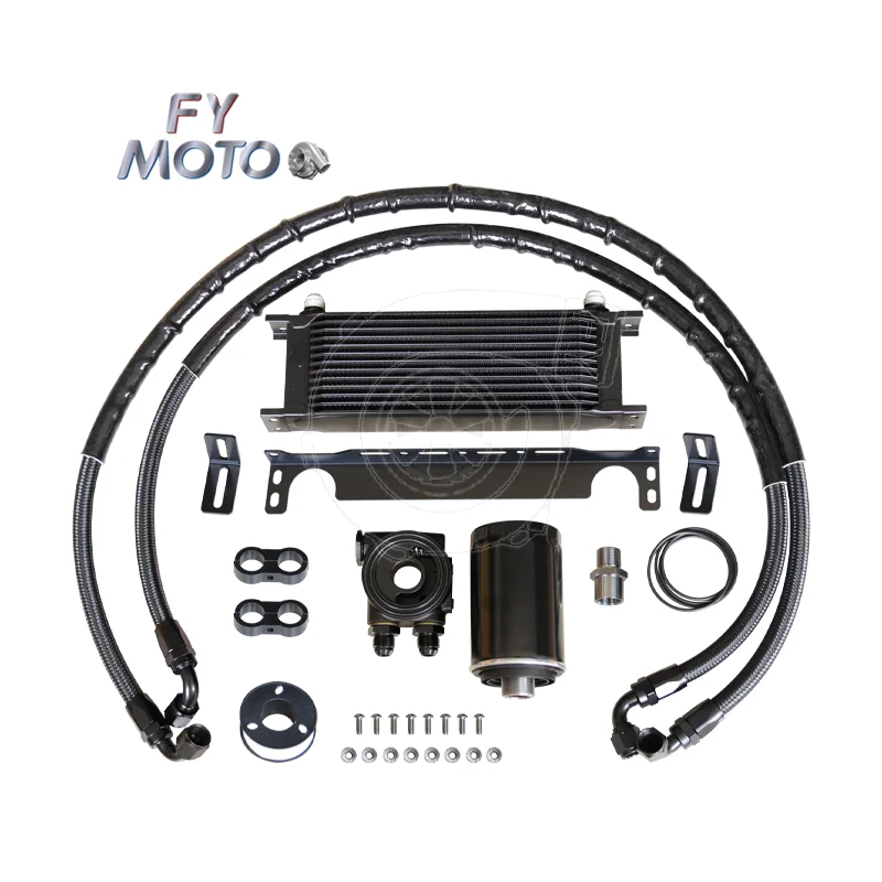 For VW For MK6  II Engine Oil Cooler KIT Thermostatic Oil Filter Sandwich Adapter With Nylon Stainless Steel Braided