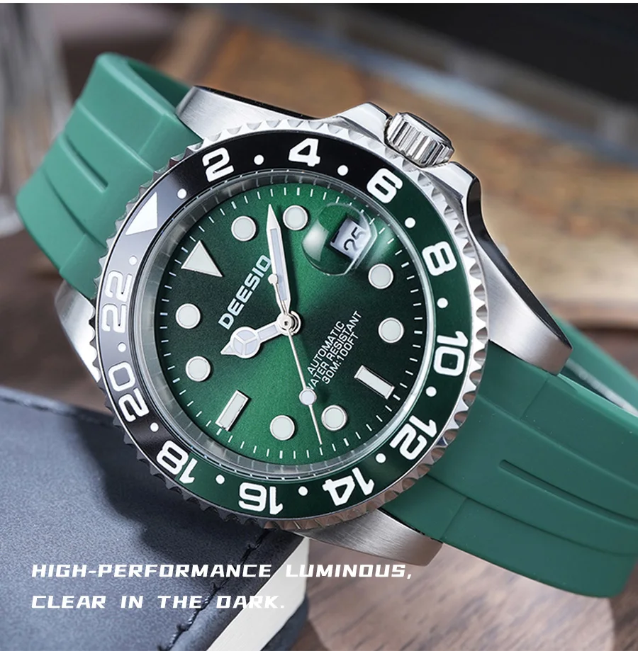 Deesio Automatische Mechanische Uhr für Herren 41mm 316L Edelstahl Uhr Leuchtende Zeiger 30M Wasserdicht Kostenloser Versand – Detail 25