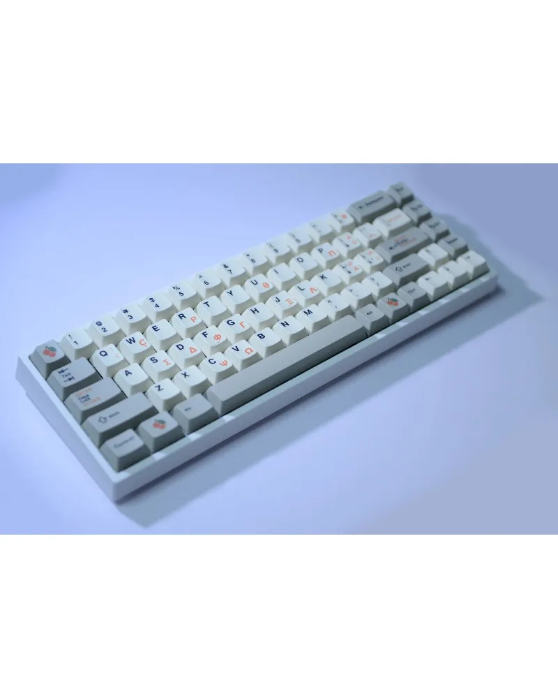cream white with grey accents durable pbt keycaps set high quality for gaming mechanical keyboards