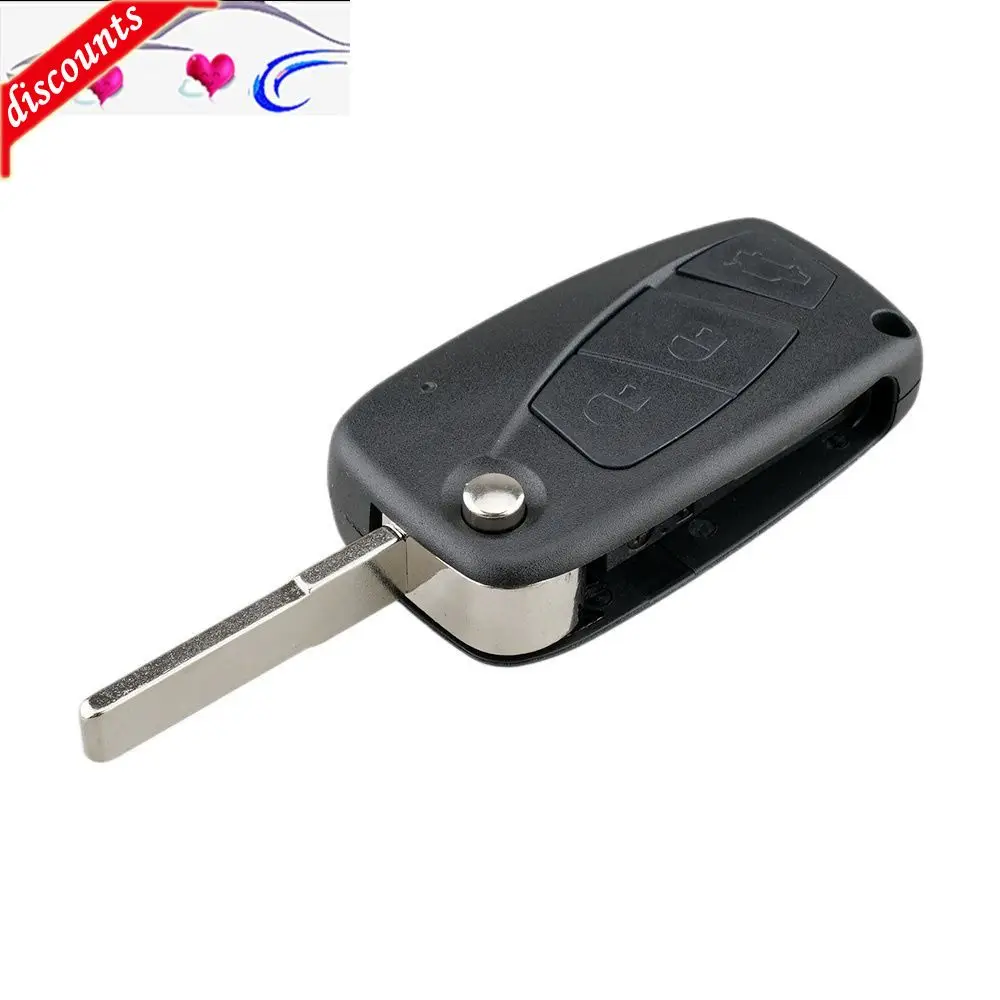 

New 3 Button 3 BTND and key Replacement 3 Button Car Remote Flip Key Shell Case Fob Cover For Fiat 500 Panda Stilo Ducato Pun