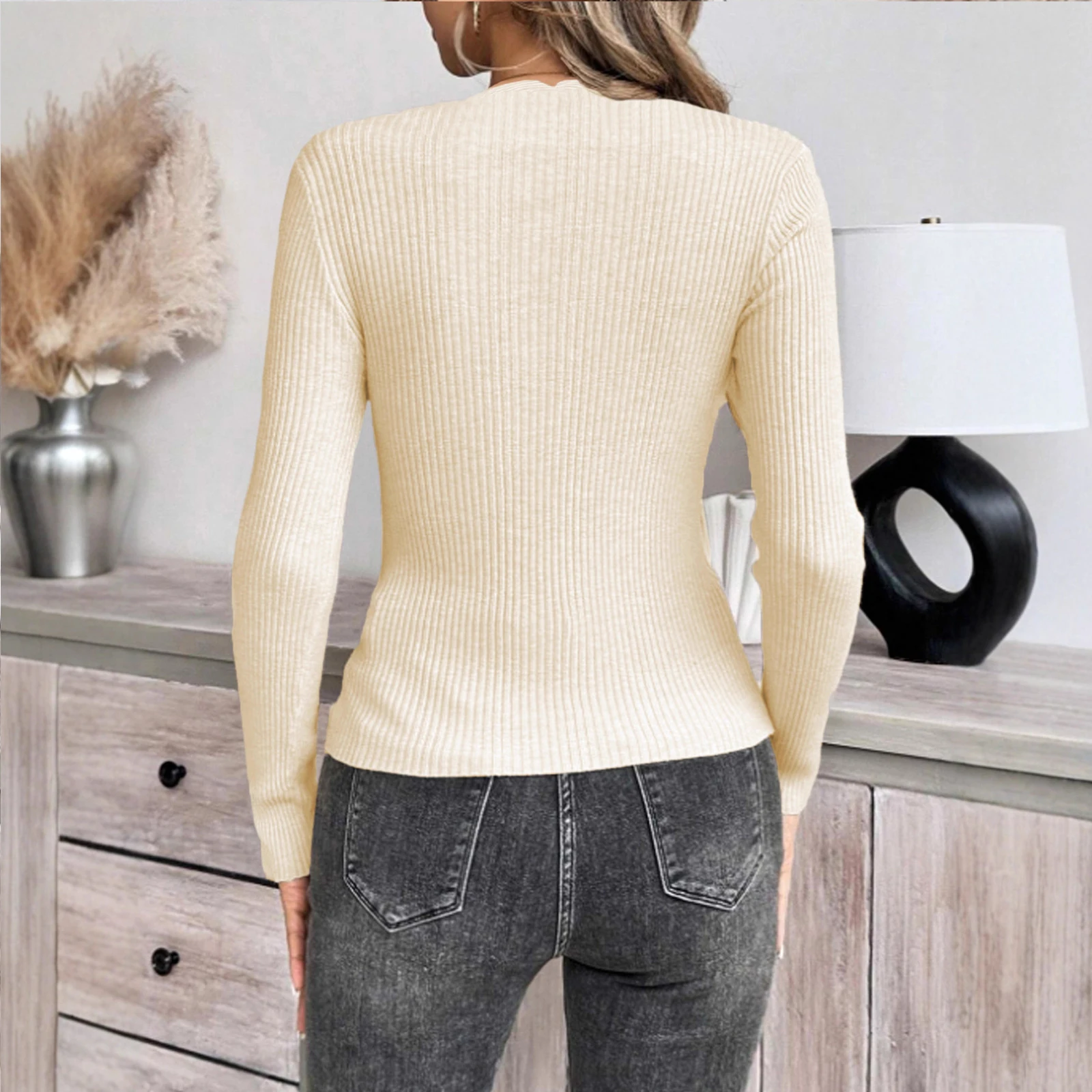 Dames trui met vierkante hals en lange mouwen Gebreide trui Dieptepunt Shirt Ropa De Mujer Winterkleding Dames trui voor dames