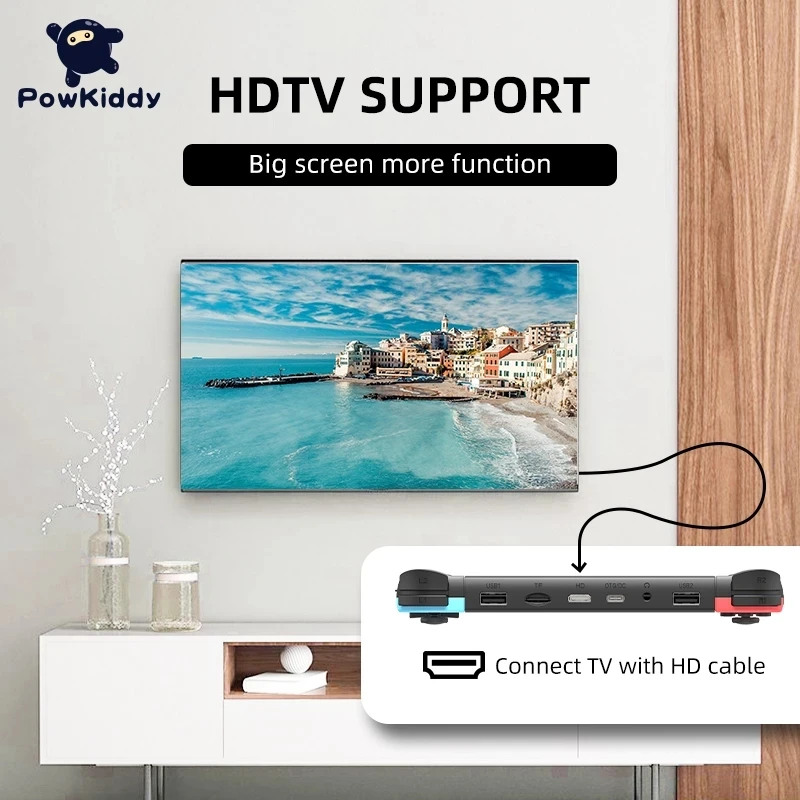 POWKIDDY X51 5 بوصة يده لعبة فيديو وحدة التحكم ل PS1 FC ثلاثية الأبعاد عصا التحكم الرجعية ألعاب لاعب دعم HD TV خارج الألعاب لوحات المفاتيح