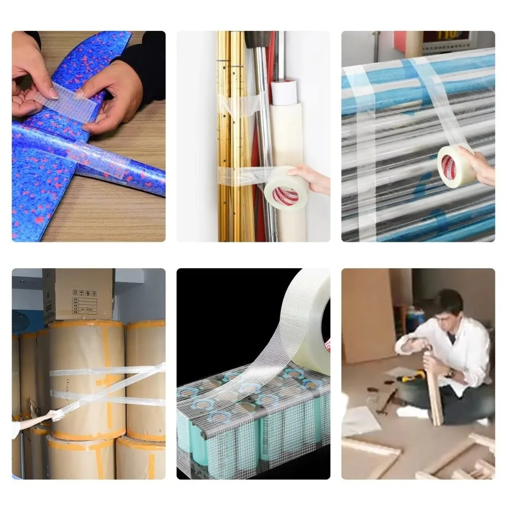 

10mm-100mm Width Fiberglass Tape 25M Length Transparent Single-Sided Tape High Temperature Resistance High Viscosity