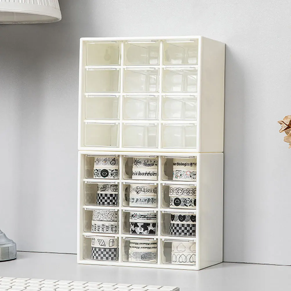 

Multifunctional Storage Box Desktop Drawer Organizer Makeup Bathroom Office Holder Large Capacity Space-Saving Durable Plastic