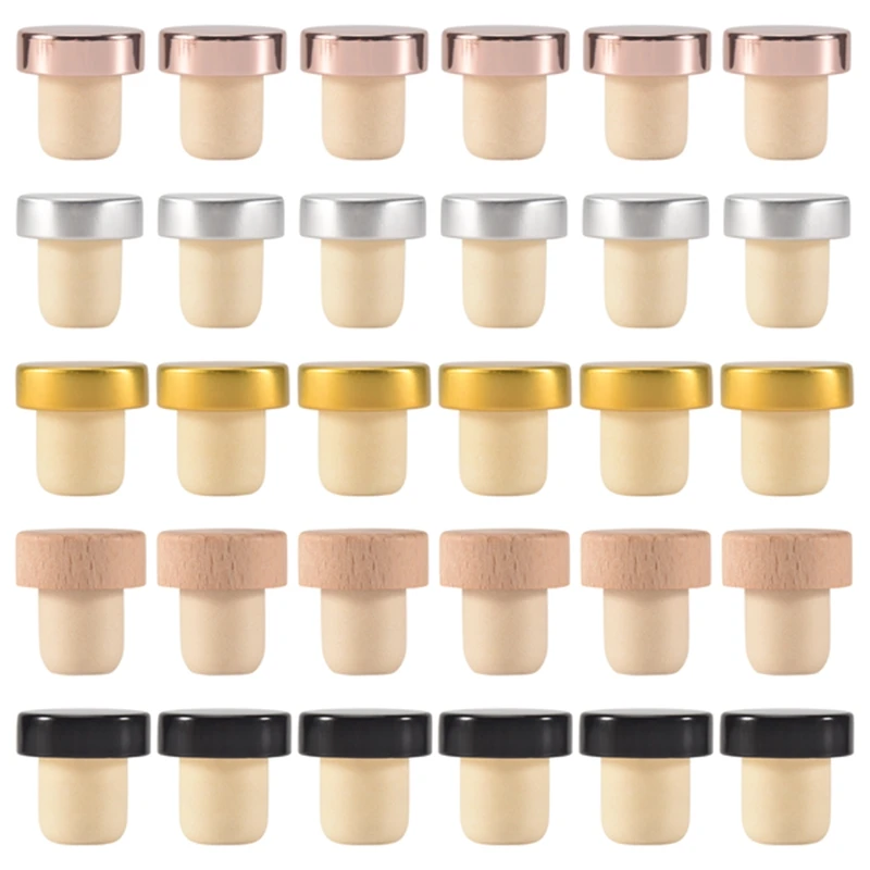 الفلين 30 قطعة زجاجة النبيذ الفلين سدادة T على شكل النبيذ سدادة تذوق الفلين استبدال قابلة لإعادة الاستخدام الفلين الزجاج زجاجة بيرة الختم