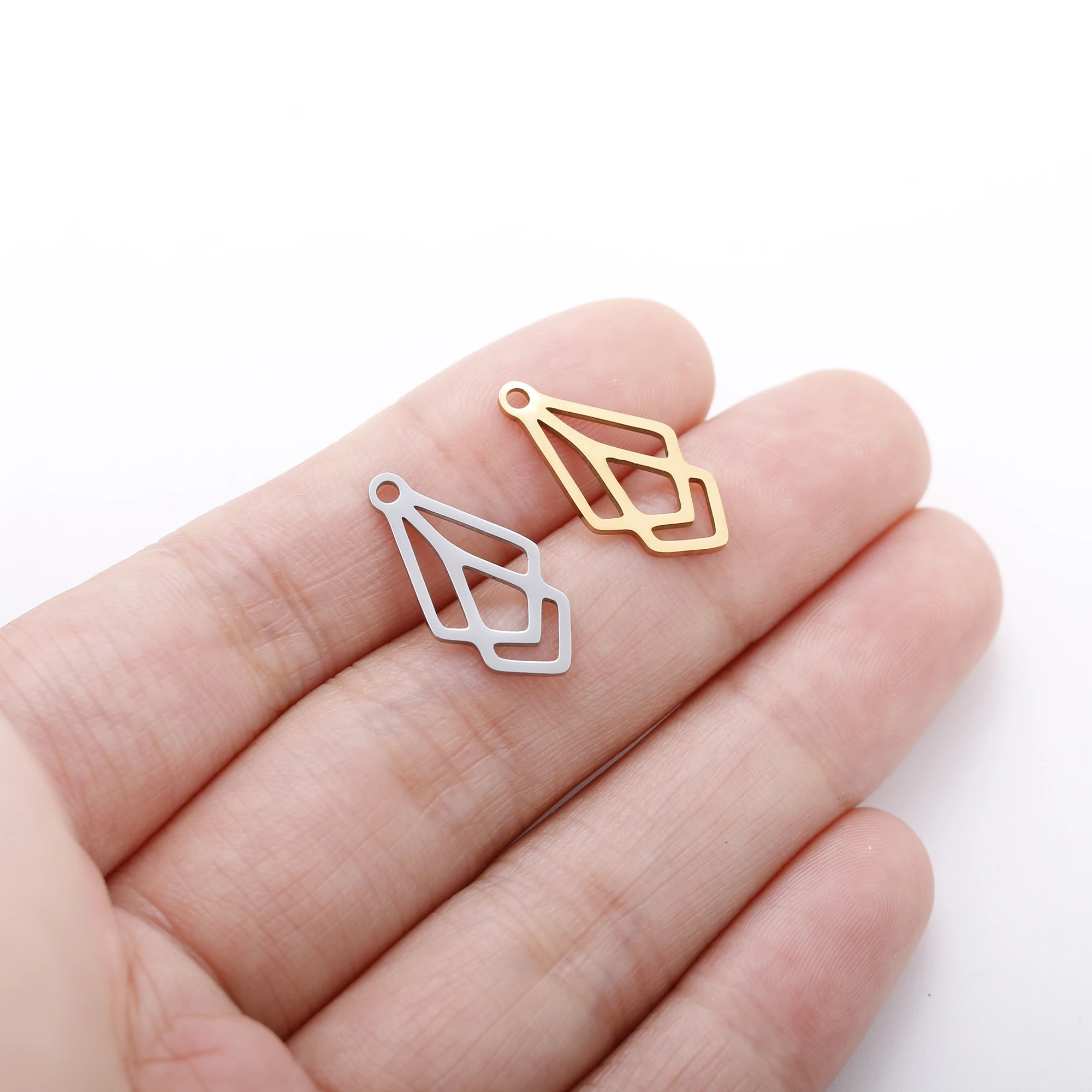 5 stücke Edelstahl Geometrie Charms Baum Blatt & Feder & Schmetterling Anhänger Für Die Herstellung Von Ohrringen DIY Schmuck Zubehör Großhandel – Detail 19