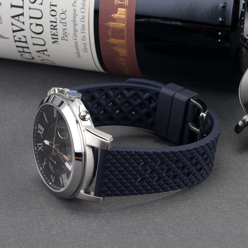 EACHE Fluorubber Watch Straps 20mm 22mm Quick Release Fluorine Silicone Watchband FKM Rubber