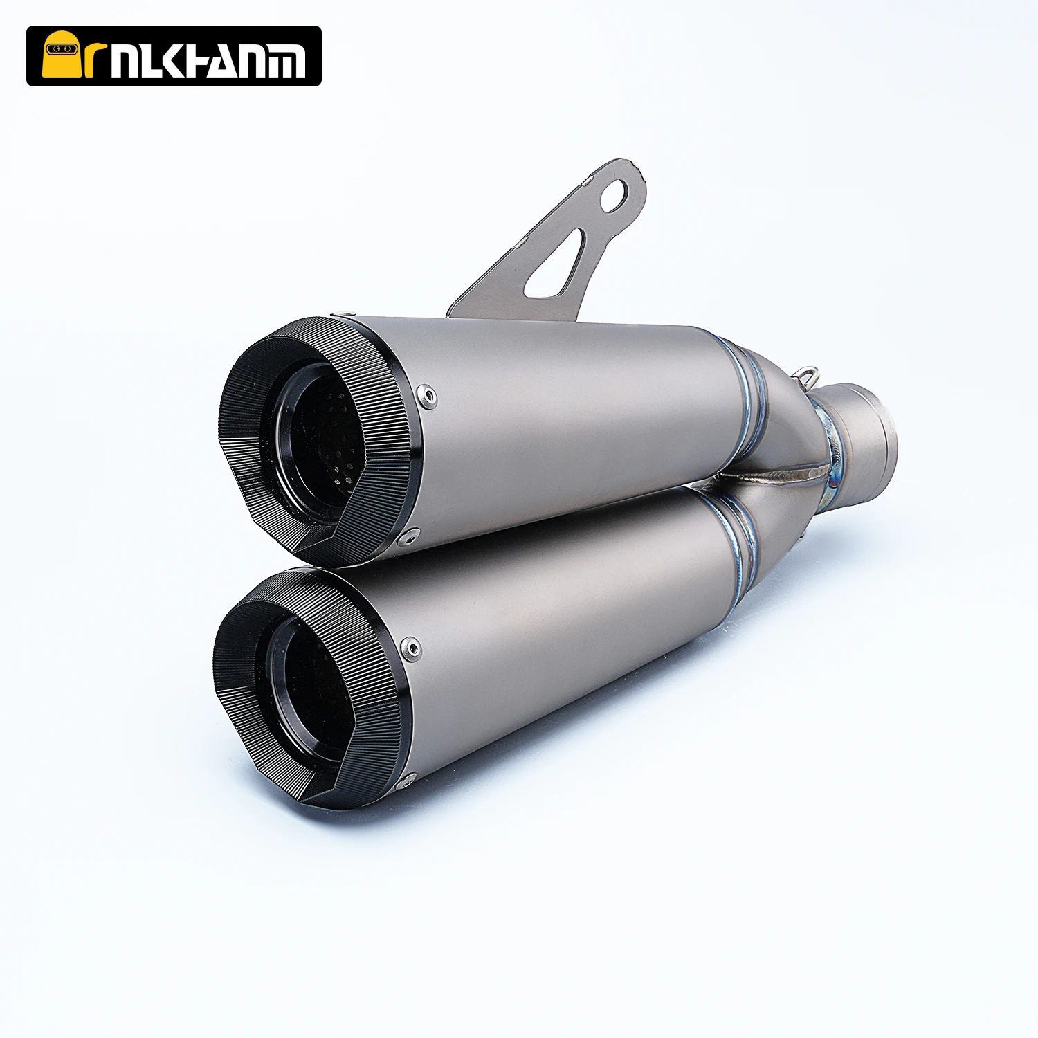 51mm motorcycle exhaust system modified with titanium alloy double escape outlet muffler for ZX25R Z900 S1000R