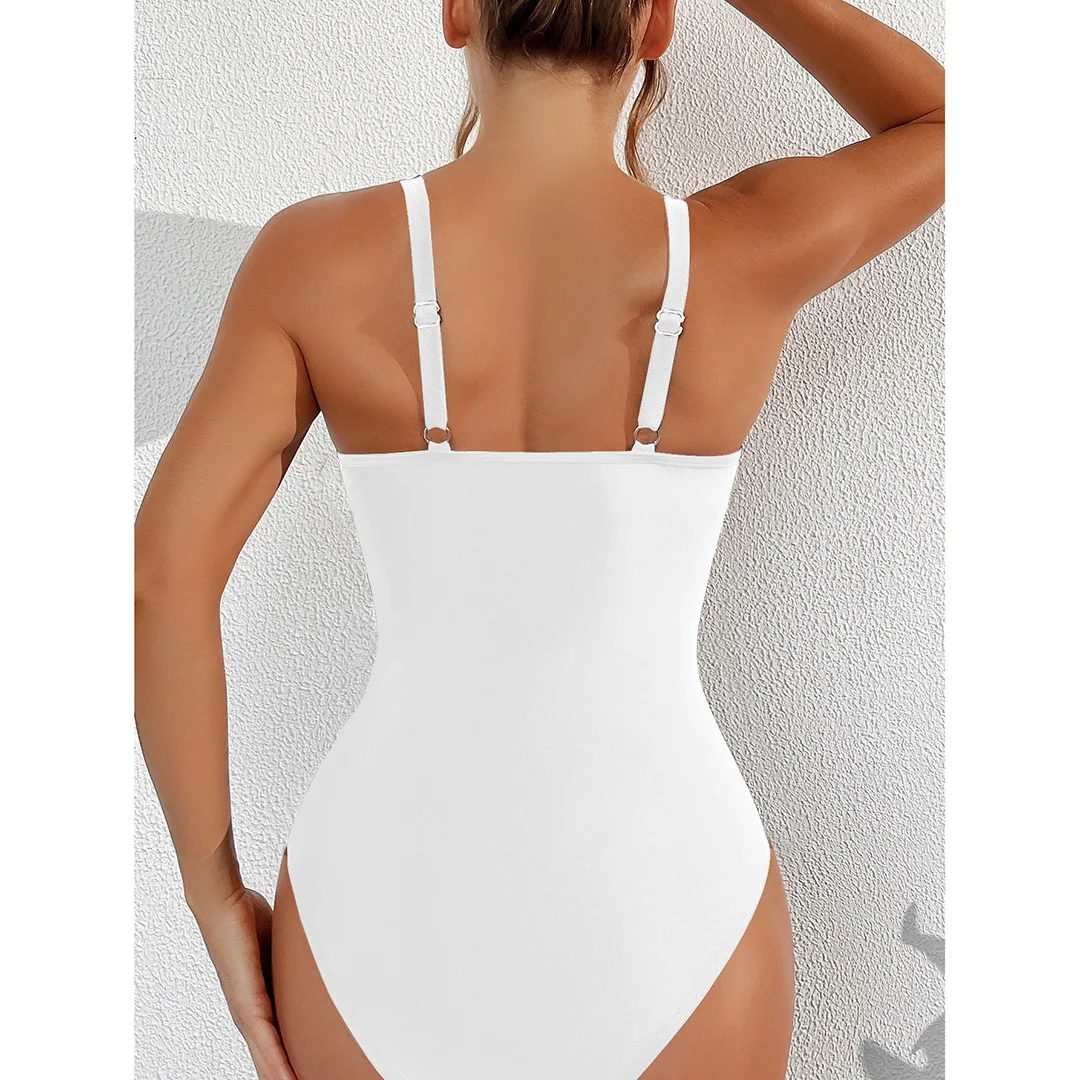 S - XL Neuer sexy, durchsichtiger Badeanzug mit V-Ausschnitt für Damen, einteiliger Badeanzug, Monokini mit hohem Beinausschnitt, Badebekleidung, Badeanzug, Modell V5136 – Detail 12