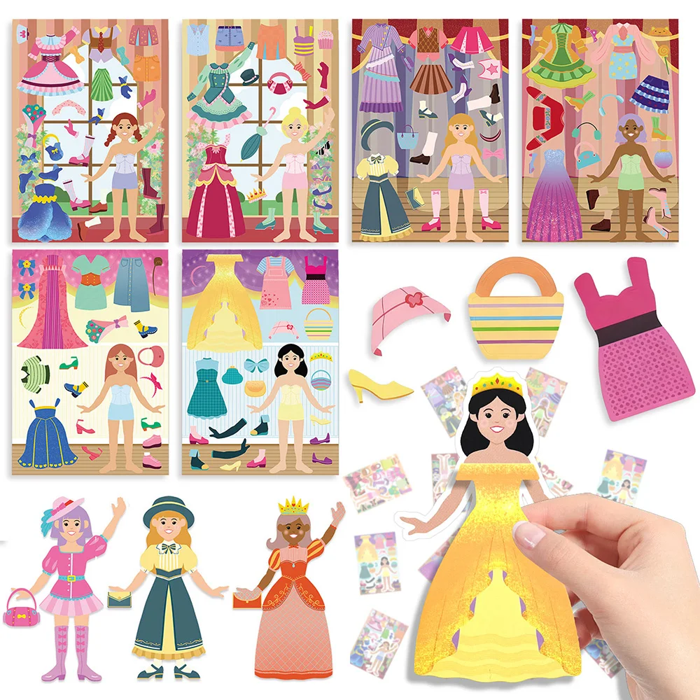 Divertido Juego de Pegatinas para Vestir, Sin Pantalla, Pequeño Juego de Creatividad para Diseñadores, Crea Tus Propias Pegatinas, Hojas de Pegatinas para Combinar, Manualidades