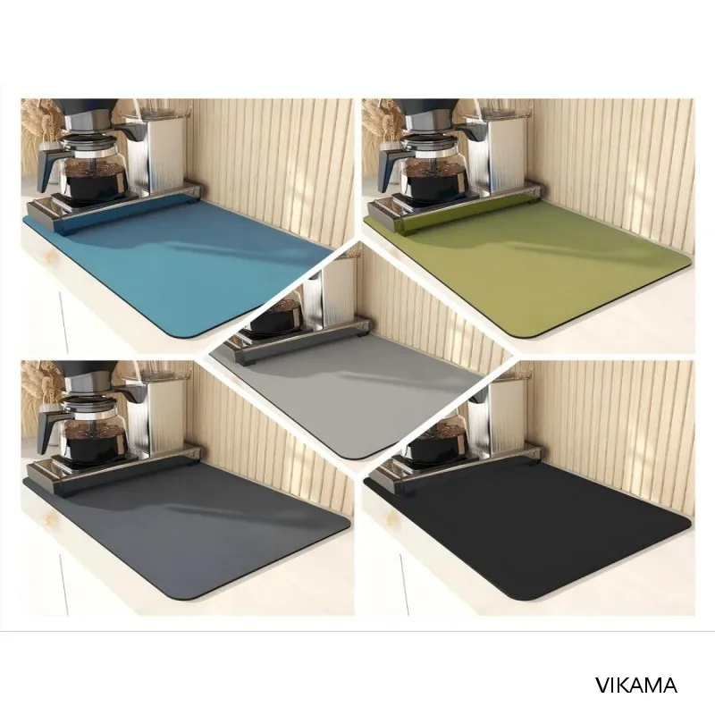 Simple solid color kitchen table mat coffee mat absorbent mat Kitchen bathroom laundry room diatom mud can be washed non-slip bo