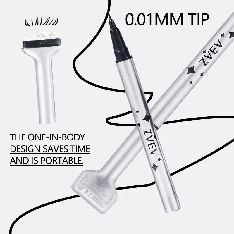 ZVEV Lazy Lower Eyelash Stamp Eyeliner Waterproof Sweatproof Combo Pack No Color Loss 2-in-1 Beginner Convenient image 4