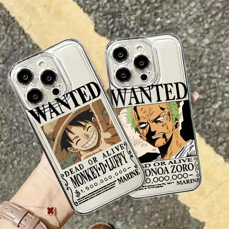 

Monkey D. Luffy Roronoa Zoro For Apple iPhone 17 16e 16 15 14 13 12 11 Pro Max Plus Mini TPU Soft Transparent Phone Case