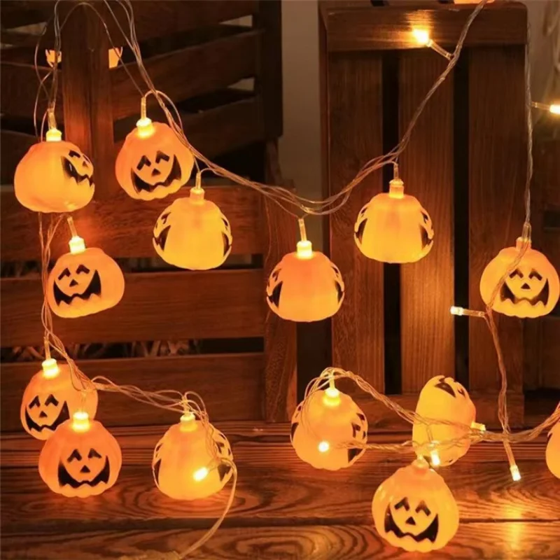 

10/20 LED Halloween Pumpkin Spider Bat Skull String Light Lamp Home Garden Party Outdoor Halloween Decoration Lantern Light