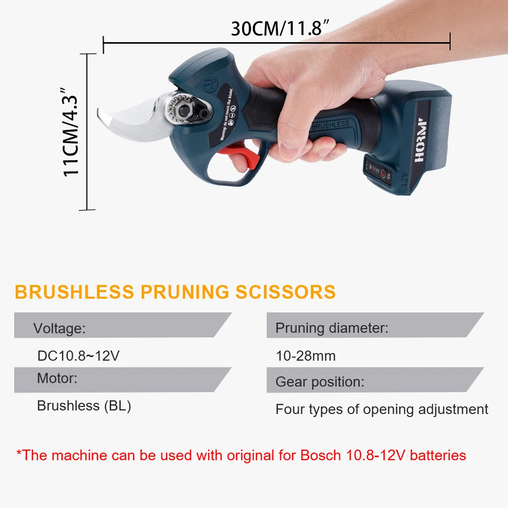 Brushless Electric Pruner Shear Scissor High Speed Tree Bonsai Pruning Branches Cutter No Battery Garden Tool For Bosch Battery