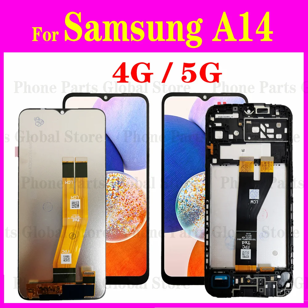 LCD With Frame For Samsung Galaxy A14 4G A145 5G A146 Display A145F/DSN A145P A145R A146B A146P A146U Screen Touch Digitizer