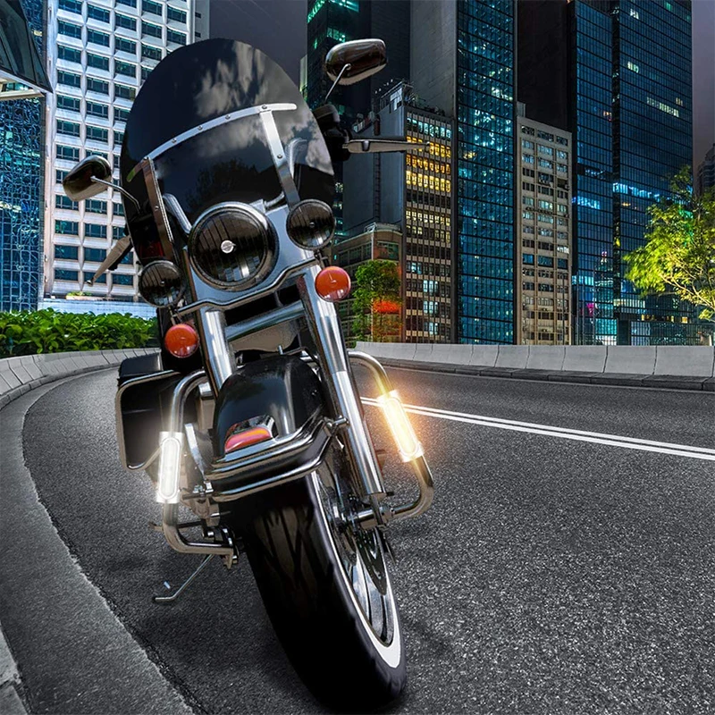 Motorcycle Highway Bar Switchback Driving Light White DRL With Turn Amber For Harley Motorcycle Touring Bikes Crash Bars view 6