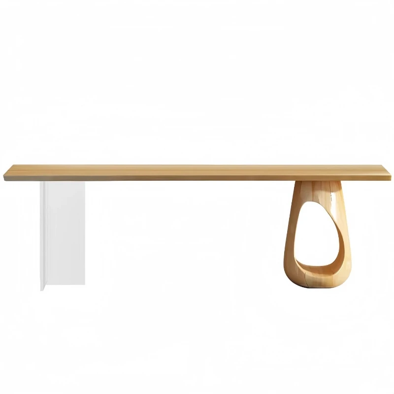 

Wabi Stillwind Solid Wood Tea Table Chair Acrylic Suspended Log Rectangle Tea Table