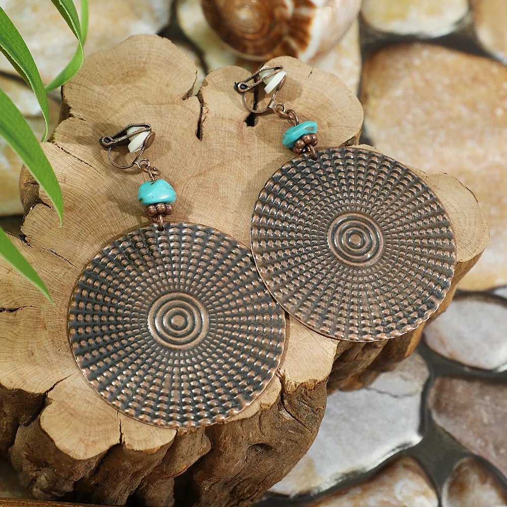 Vintage ethnische geometrische braune Tropfenohrringe für Frauen, elegante Persönlichkeit, Urlaub, lässig, täglich, Ohrringe, Boho-Schmuck – Detail 15