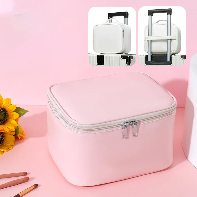 

Женская косметичка из ПУ кожи, большая вместительная дорожная сумка-органайзер с отделениями, портативная водонепроницаемая сумка для туалетных принадлежностей