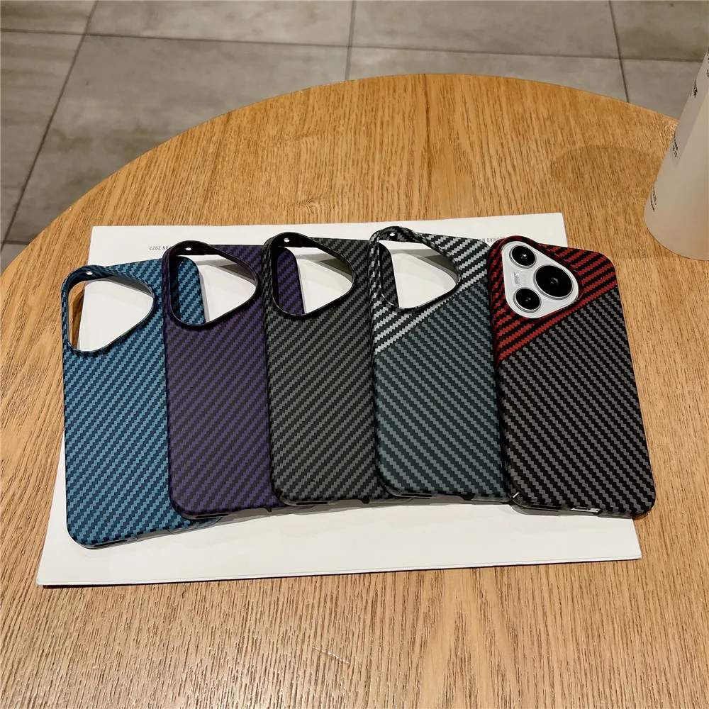 Cover posteriore rigida per PC con motivo sottile in fibra di carbonio per Huawei Pura 70 Ultra Pro Plus Pura70 Pro + custodie per telefoni antiurto Coque Fundas