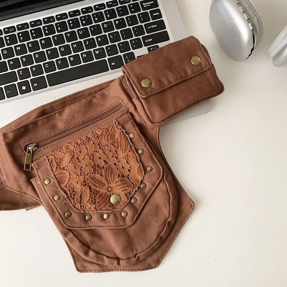 

New Ethnic Style Belt Waist Packs Retro Multifunctional Sport Bag Travel Lightweight Crossbody Bag